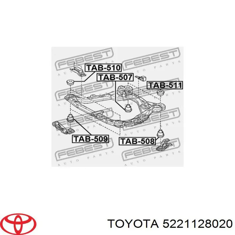 Купити 5221128020 Toyota Сайлентблок передній балки/підрамника