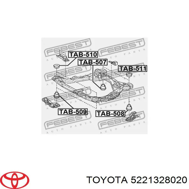 Купити 5221328020 Toyota Сайлентблок передній балки/підрамника