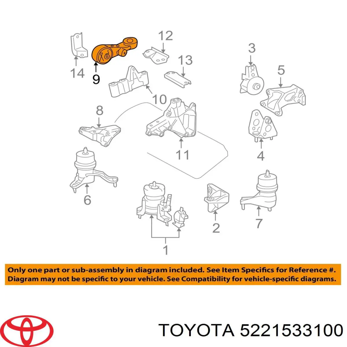 Сайлентблок передній балки/підрамника Toyota Camry (V40) (Тойота Камрі)