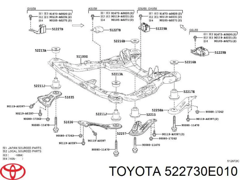 522730E010 Toyota 