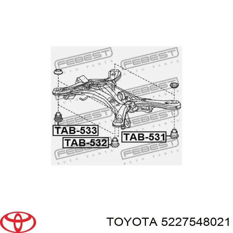 5227548021 Toyota сайлентблок задньої балки/підрамника