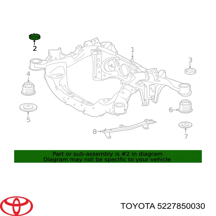 Сайлентблок задньої балки/підрамника Toyota 5227850030 ціна, від 14.84 USD
