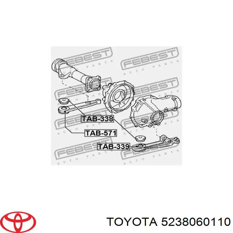 Купити 5238060110 Toyota Сайлентблок (подушка) редуктора заднього моста, задній