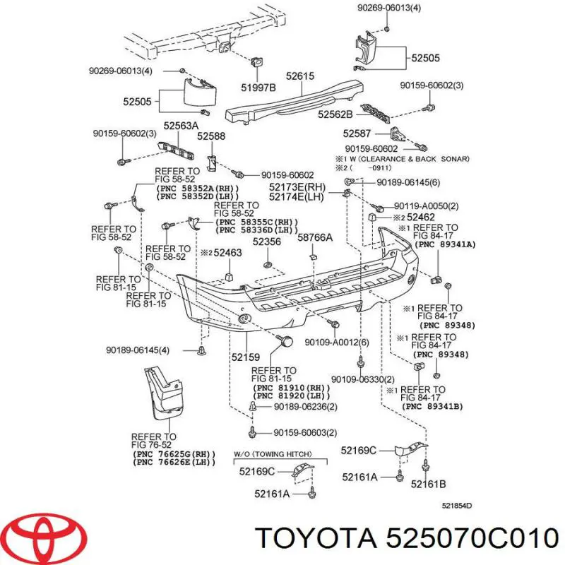 Накладка під задній ліхтар, лівий Toyota Sequoia (K6) (Тойота Секвойя)
