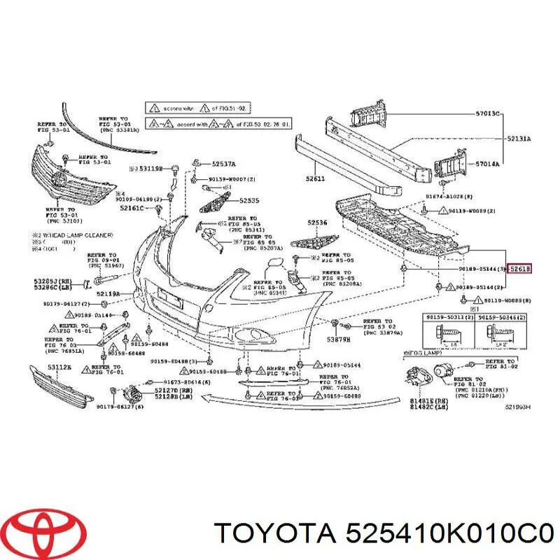 525410K010C0 Toyota Захист передній "кенгурятник"