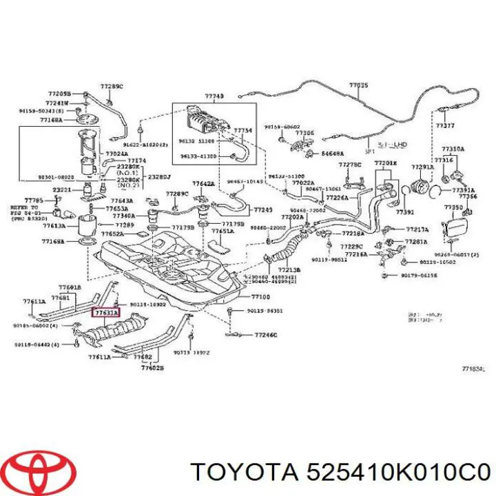 Купити 525410K010C0 Toyota Система захисту переднього бампера