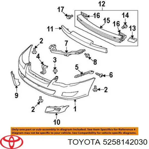 5258142030 Toyota захисна наклейка/протектор заднього бампера