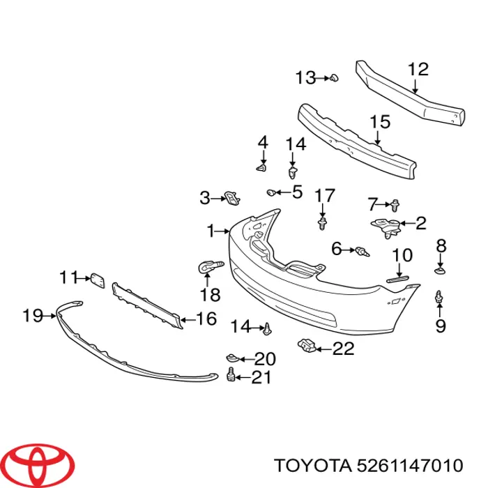 5261147010 Toyota Наповнювач бампера переднього