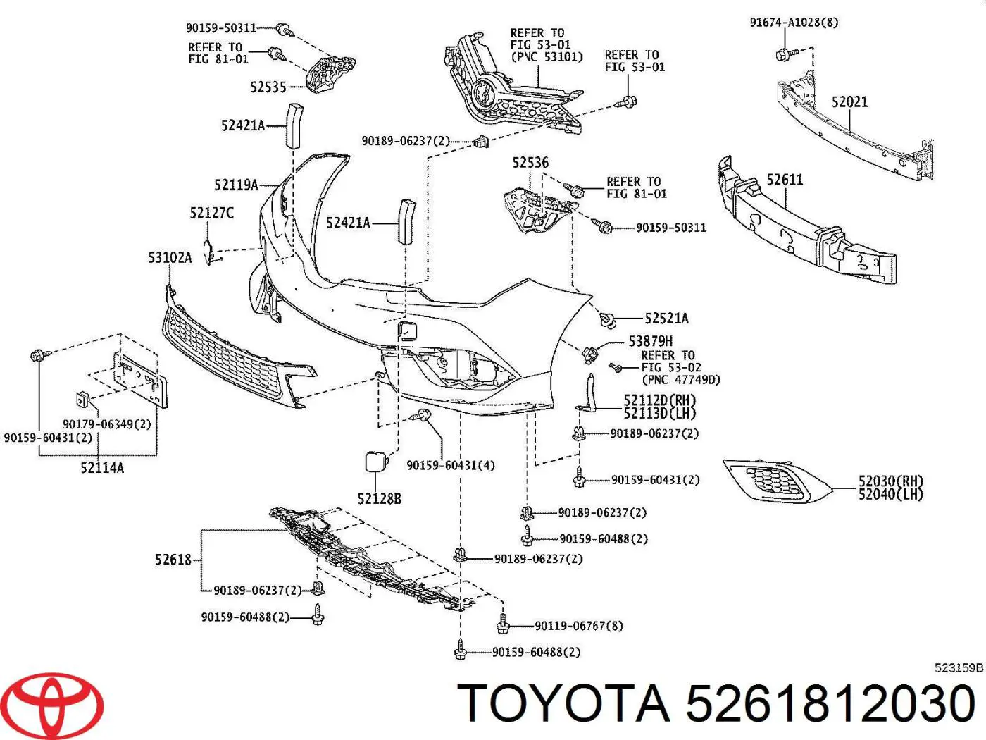  Toyota 5261812030 ціна, від 58.92 USD