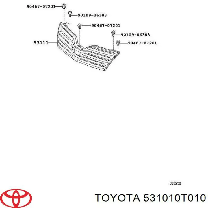 Grille sub-assy rad на Toyota Venza AGV1, GGV1