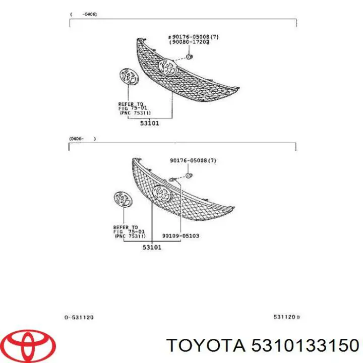  Решітка радіатора Toyota Camry 