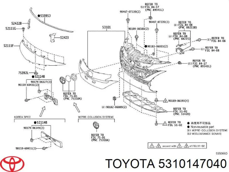 Облицювання радіатора Toyota 5310147040 ціна, від 63.35 USD
