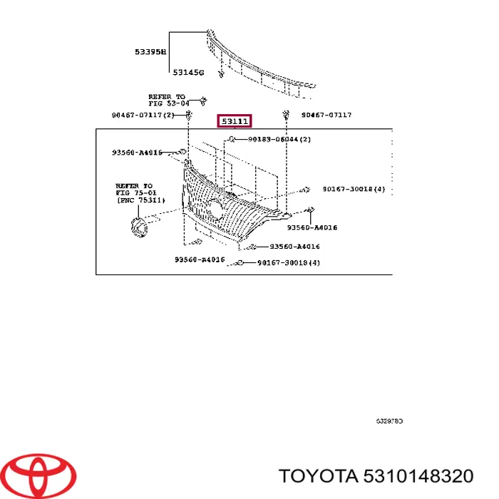 Купити 5310148320 Toyota Захисна решітка радіатора