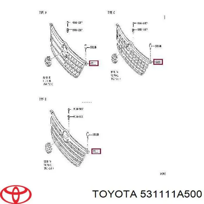 531111A500 Toyota Решітка радіатора