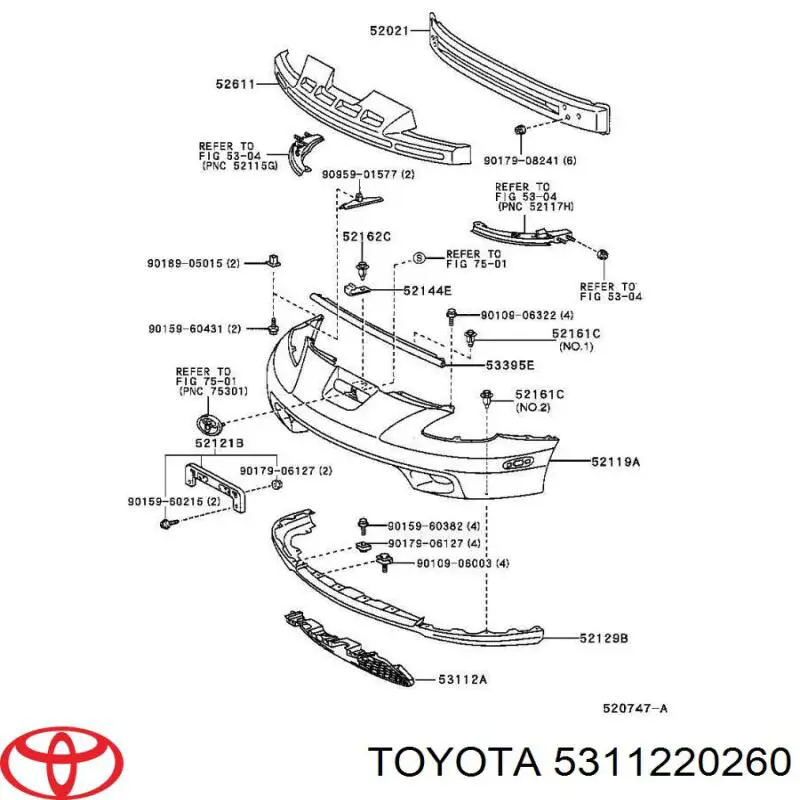 5311220260 Toyota Решітка радіатора
