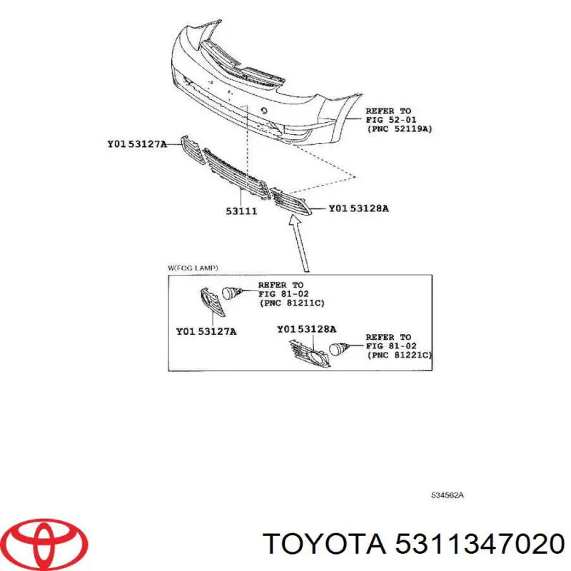 Решітка радіатора ліва на Toyota Prius (NHW20)