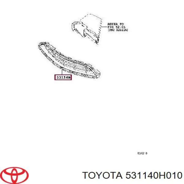 531140H010 Toyota Решітка радіатора