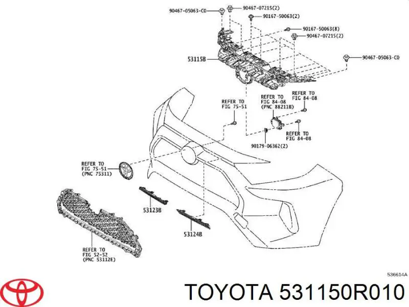 Кронштейн решітки радіатора Toyota RAV4 5 (A5) (Тойота Рав4)