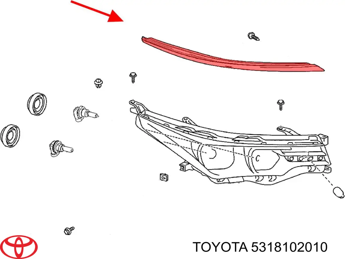Молдинг фари, правої Toyota 5318102010 ціна, від 185.60 USD