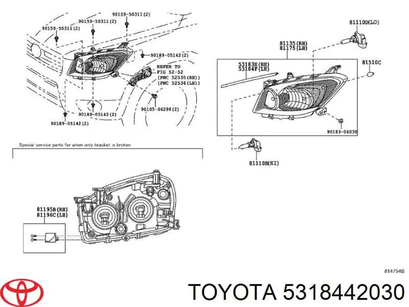  Toyota 5318442030 ціна, від 2.53 USD