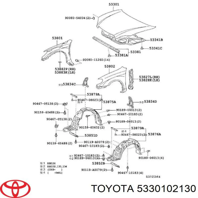 5330102130 Toyota Капот