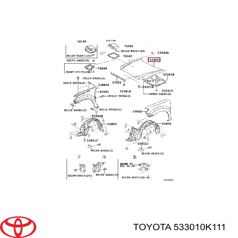 533010K110 Toyota Капот