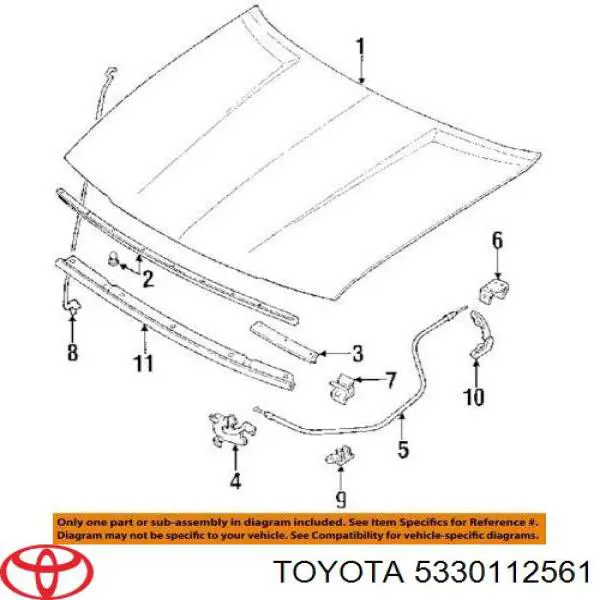5330112561 Toyota Капот