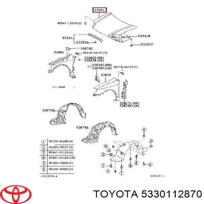 5330112870 Toyota капот