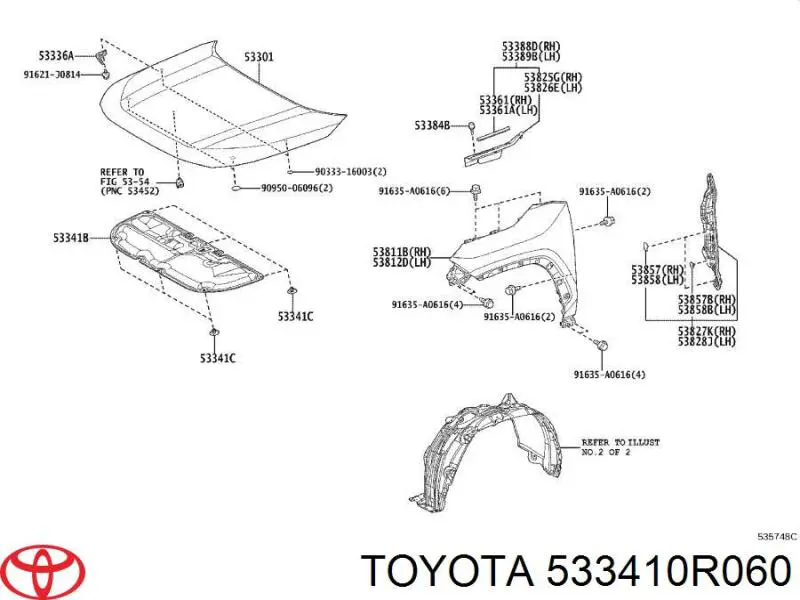 533410R060 Toyota Утеплювач капота