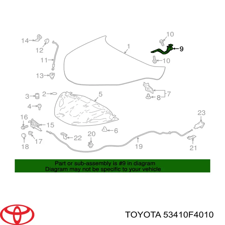 Петля капота, права Toyota C-HR (X10) (Тойота C-HR)