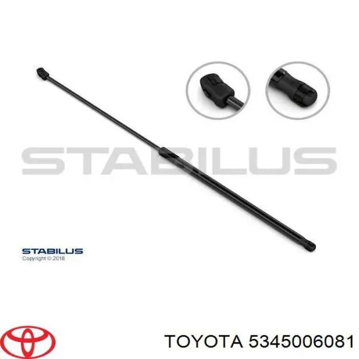 5345006081 Toyota Опора капота ліва