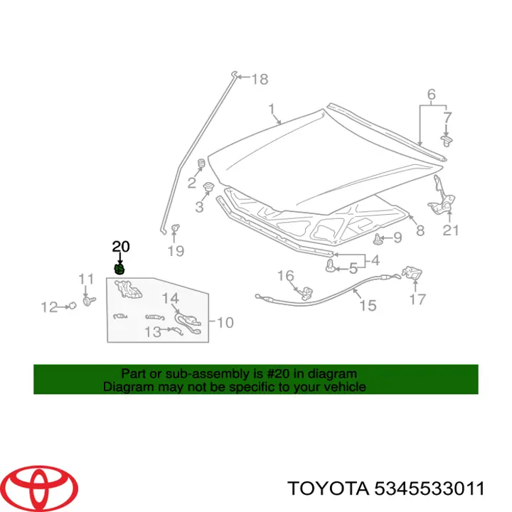  Toyota 5345533011 ціна, від 0.65 USD