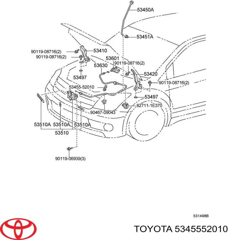  Toyota 5345552010 ціна, від 2.38 USD