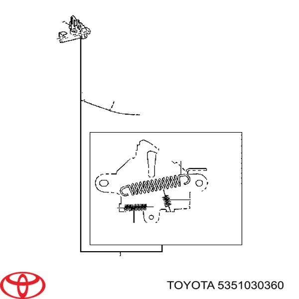 5351030360 Toyota Запор капота (замок і привід замка капота)