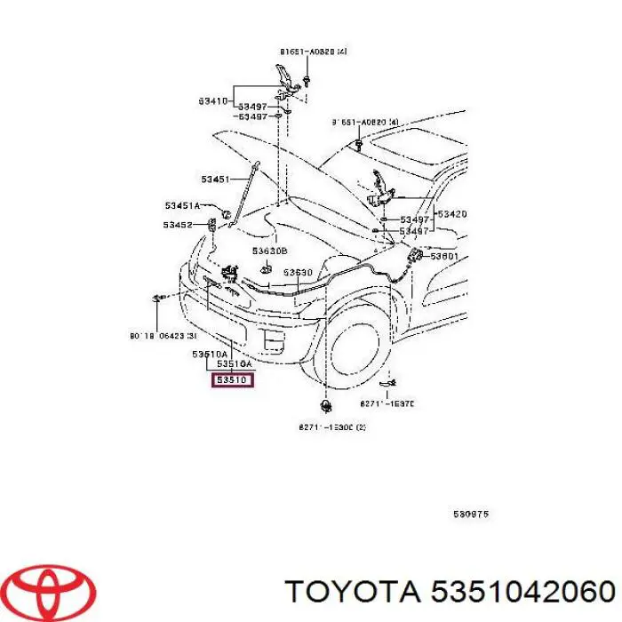 Замок капота 5351042060 Toyota