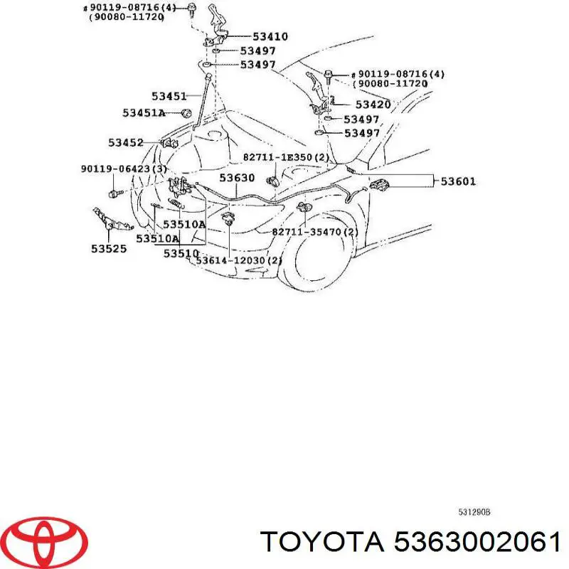  Toyota 5363002061 ціна, від 12.67 USD
