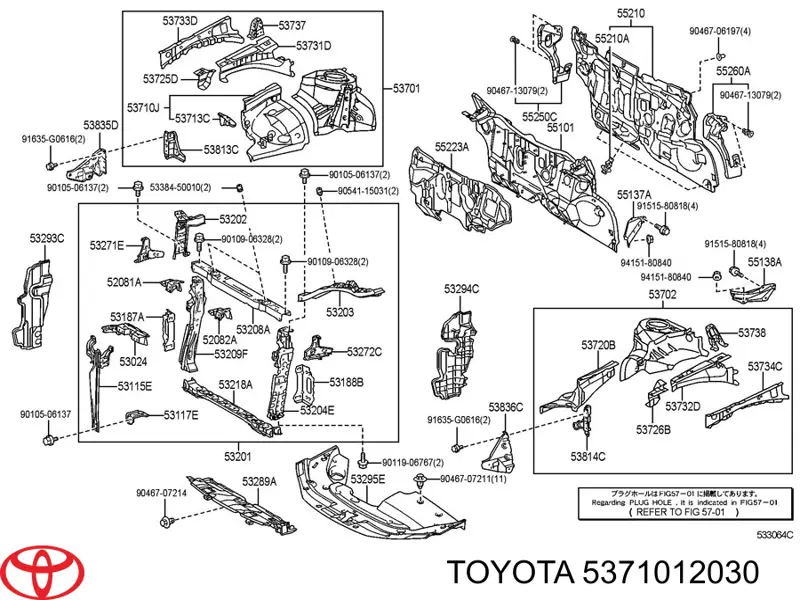  Toyota 5371012030 ціна, від 236.44 USD