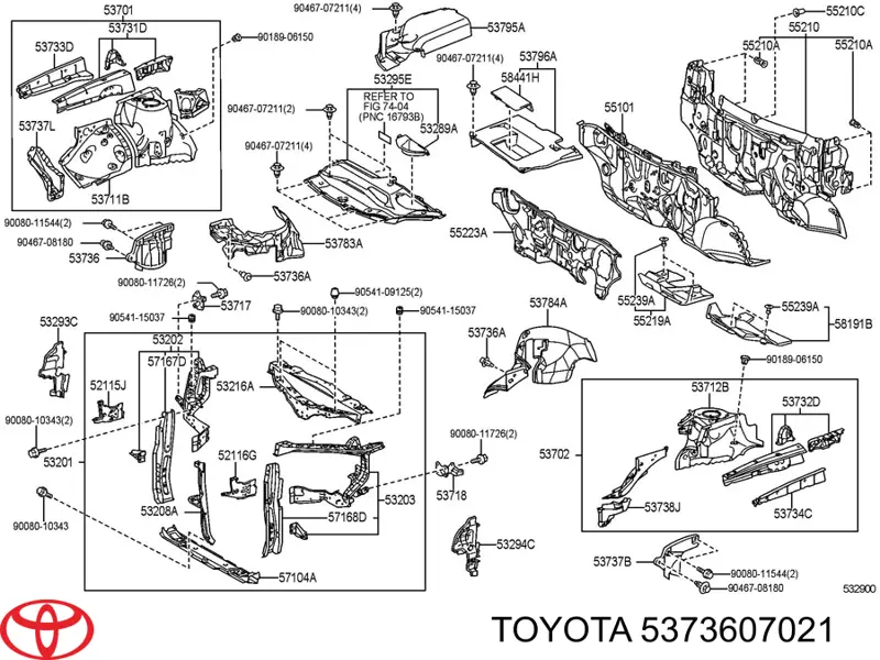 Щиток брудозахисний передньої арки крила Toyota 5373607021 ціна, від 6.33 USD
