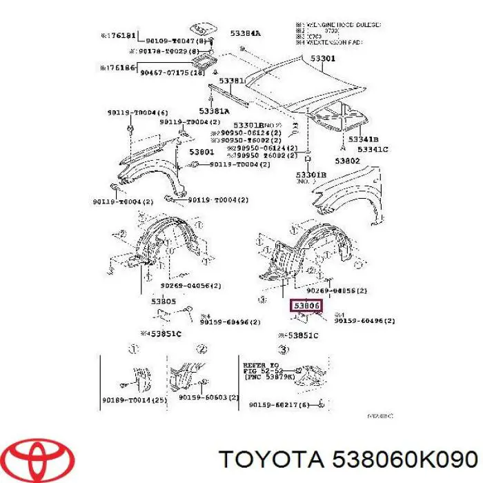  Toyota 538060K090 ціна, від 66.87 USD