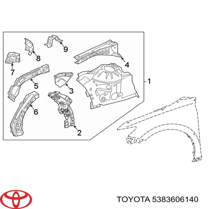  Toyota 5383606140 ціна, від 30.41 USD