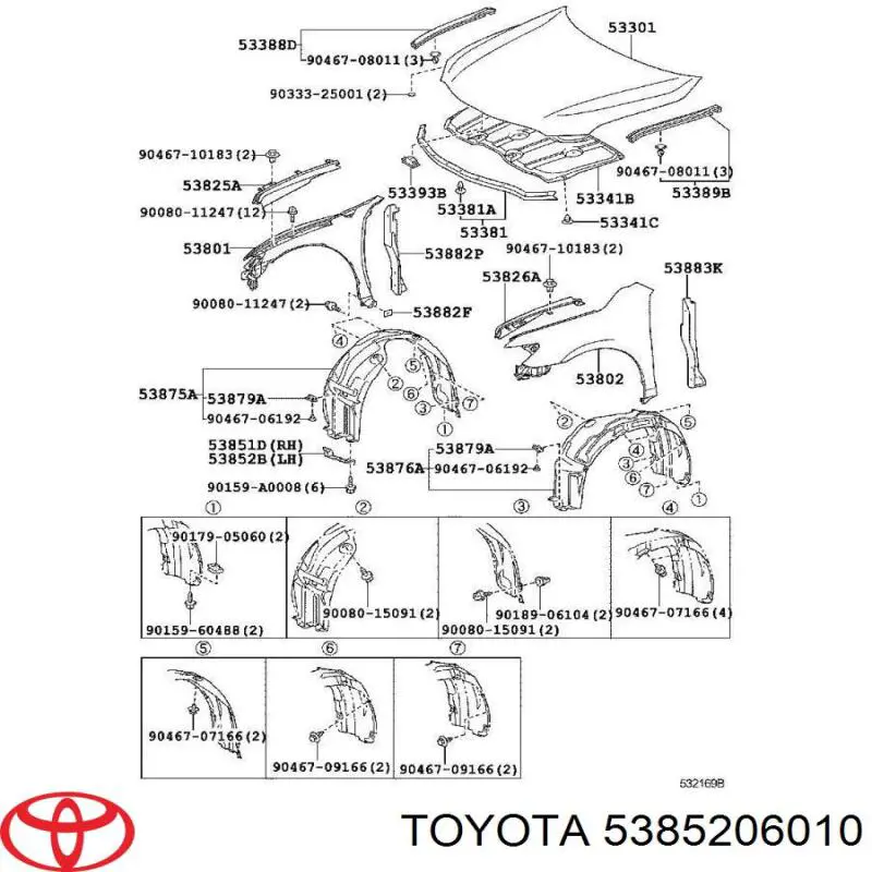  Toyota 5385206010 ціна, від 16.20 USD