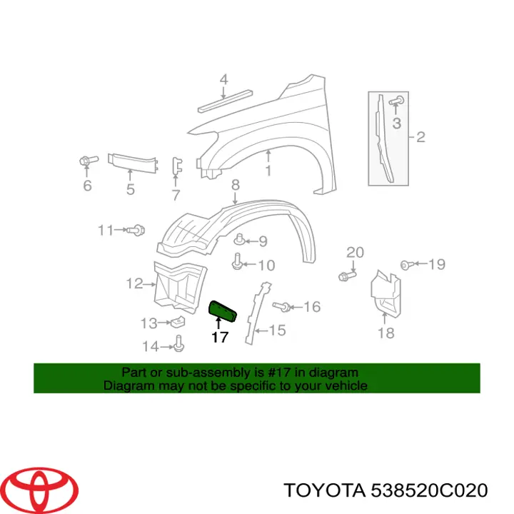Лючок підкрилка переднього лівого Toyota Sequoia (K6) (Тойота Секвойя)