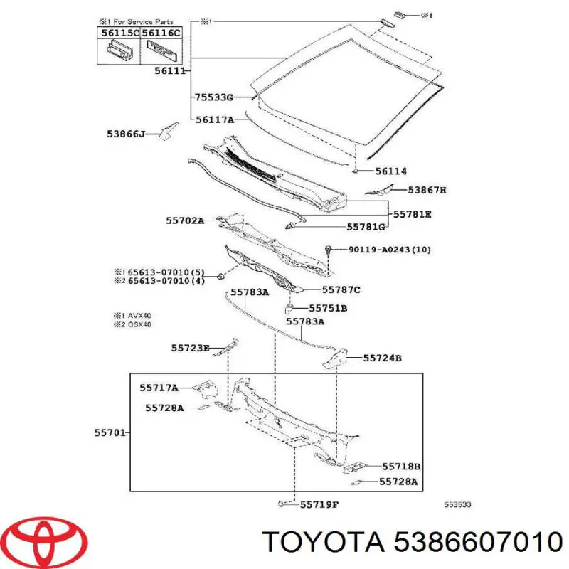  5386607010 Toyota