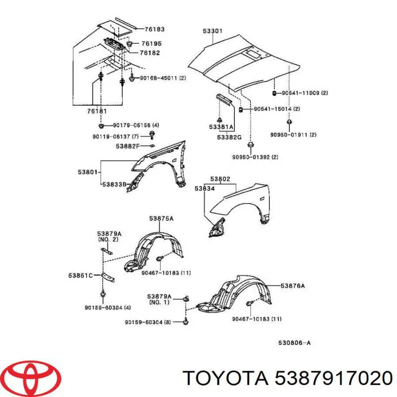 Кронштейн бампера переднього Toyota Yaris (P13) (Тойота Яріс)