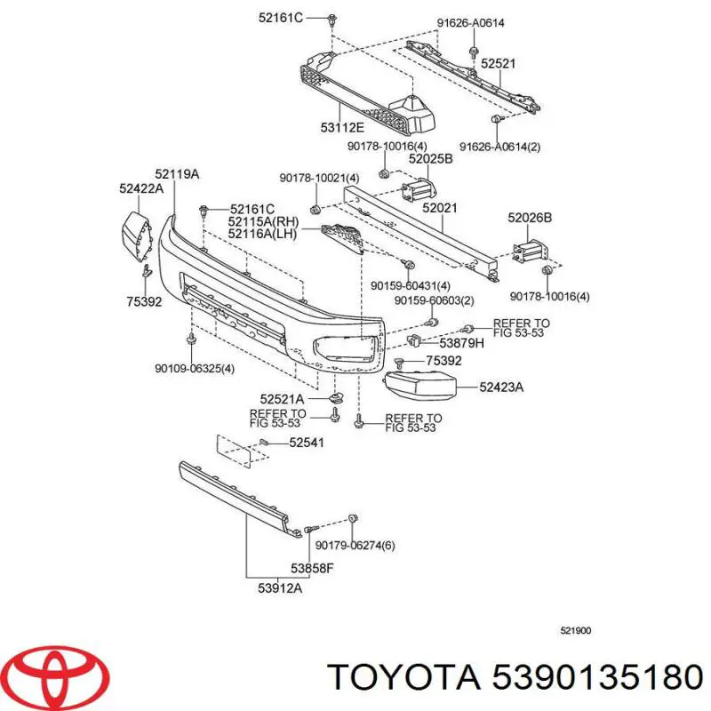 Накладка бампера переднього Toyota Fj Cruiser (Тойота Fj Cruiser)