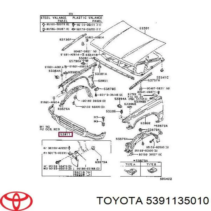 5391135010 Toyota Бампер передній в зборі