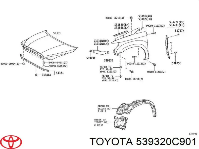 539320C901 Toyota накладка фар, нижня