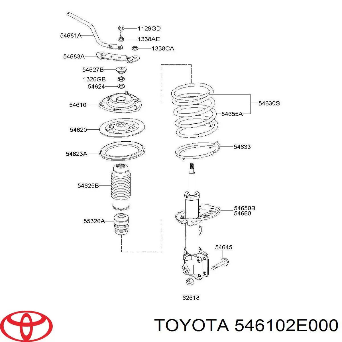 Опора амортизатора переднього 546102E000 Toyota