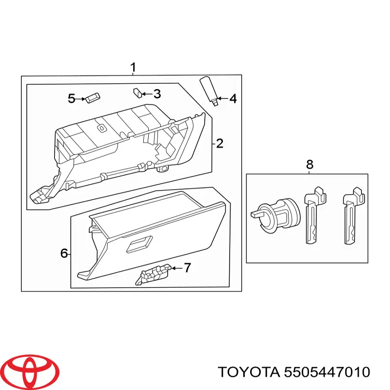Амортизатор кришки бардачка Toyota HIGHLANDER (U7, H7) (Тойота Хайлендер)
