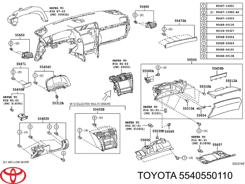  Toyota 5540550110 ціна, від 183.70 USD